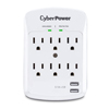 CyberPower 1200 Joule 6 Outlet and 2 USB Ports Wall Outlet Surge Protector - White - 0