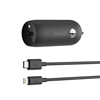 Belkin USB-C Car Charger Base with a 4ft USB-C to Lightning Cable Cord - Black - 0