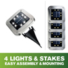 Bell & Howell Solar Outdoor Disk Lights - 4 Pack - 1