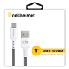 cellhelmet Short 1-Foot USB-C to USB-A Charging Syncing Cable - White - 0