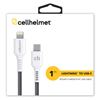 cellhelmet Short 1-Foot Lightning to USB-C Charging Syncing Cable - White - 0