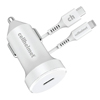 cellhelmet 20W PD Car Charger with MFI USB-C to Lightning Charging Cable - White 3ft - 1