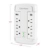 CyberPower P6WSUC15 Wall-Tap Surge Protector - 3