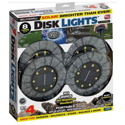 Bell & Howell Dark Grey Disc Light - 4 Pack