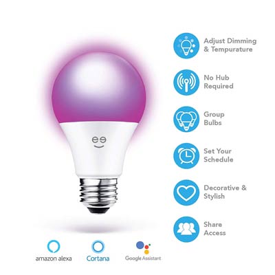 Geeni 9W A19 Tunable and Dimmable Smart Light Bulb - Works with Google and Amazon - Main Image