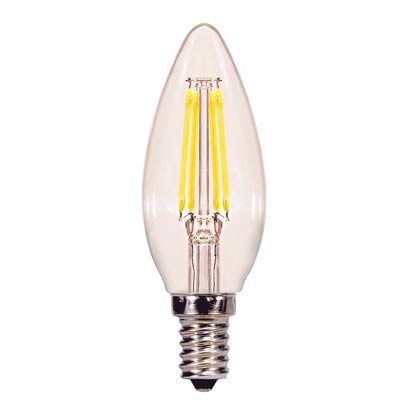 Satco 4.5W LED | Soft White | Clear | Candelabra Base | 350 Lumens | California Compliant