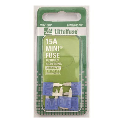 LittelFuse 15A Mini Blade Fuses - 5 Pack