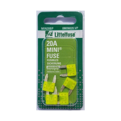 LittelFuse 20A Mini Blade Fuses - 5 Pack - Main Image