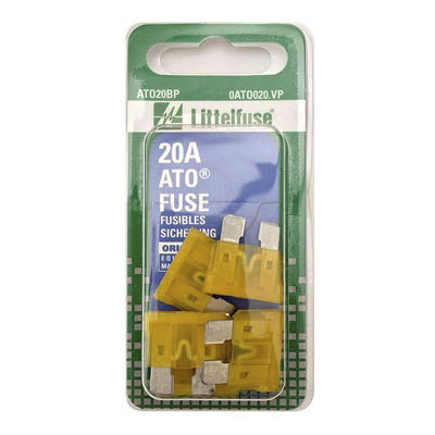 LittelFuse 20A ATO Blade Fuses - 5 Pack