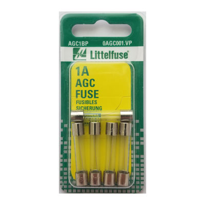 LittelFuse 1A AGC Glass Fuses - 5 Pack - Main Image