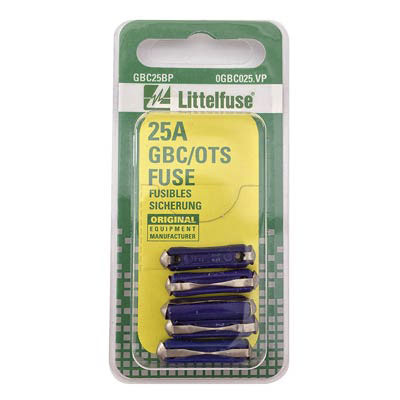 LittelFuse 5 pack 25 Amperage GBC Replacement Fuses - Main Image