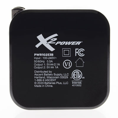 X2Power 3 Amp AC Wall Charger with Dual USB Ports with 3 Foot Micro USB Cable