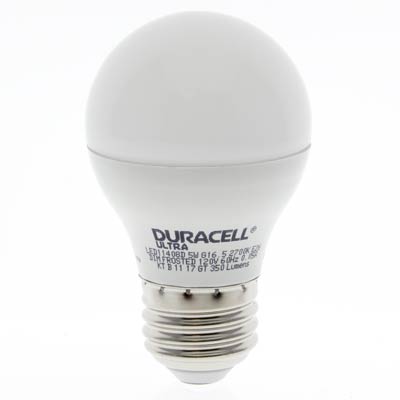 Duracell Ultra 40 Watt Equivalent G16.5 Globe 2700k Soft White Energy Efficient LED Light Bulb