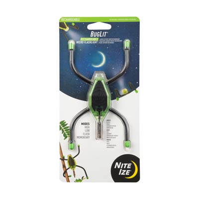 Nite Ize Buglit Rechargeable Flashlight with Geartie Legs - Lime/Black - Main Image