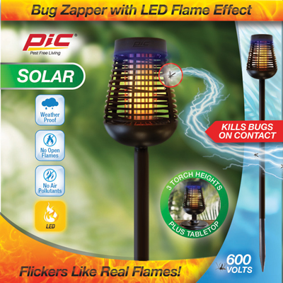 PIC Solar Powered Insect Killer Torch with LED Flame