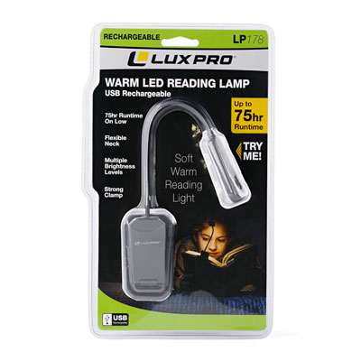 LuxPro LP178 16 Lumen Rechargeable Reading Lamp