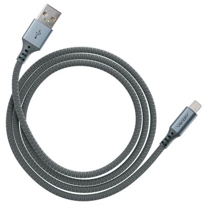Ventev chargesync 4 Foot USB-A to Lightning Charge and Data Cable - Braided Steel Gray - Main Image