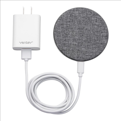 Ventev 10W QI Wireless Charging Pad with Quick Charge Wall Charger - Gray - Main Image