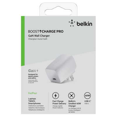 Belkin BOOST UP CHARGE™ PRO 60W USB-C Wall Charger Base - White - Main Image