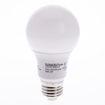Duracell Ultra 60 Watt Equivalent A19 4000K Cool White Energy Efficient LED Light Bulb - 3 Pack