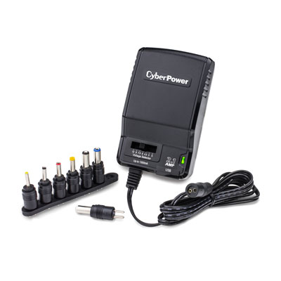 CyberPower 3–12V Universal Adapter 1300mA + USB