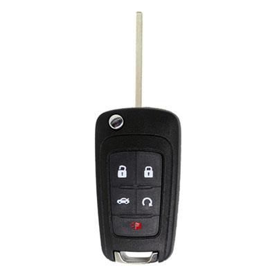 Five Button Key Fob Replacement Flip Key Remote for Chevrolet Vehicles - Main Image