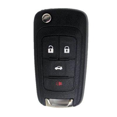 Four Button Key Fob Replacement Flip Key Remote for Chevrolet Vehicles - Main Image