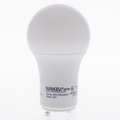 Duracell Ultra 60W Equivalent A19 4000k Cool White GU24 Twist Lock Energy Efficient LED Light Bulb