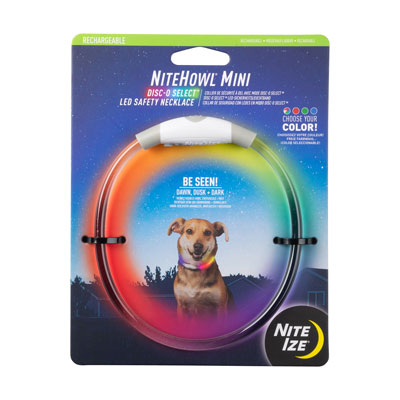 Nite Ize NITEHOWL® Mini LED Dog Safety Necklace - Rechargeable & Adjustable