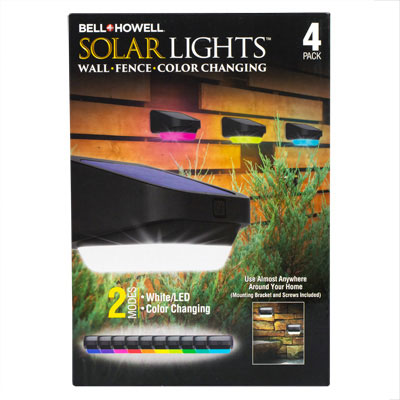 Bell & Howell Solar Fence Lights - 4 Pack