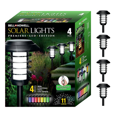 Bell & Howell Solar Path Lights - 4  Pack w/ Remote
