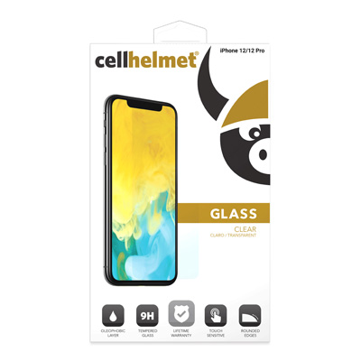 cellhelmet Tempered Glass Screen Protector for Apple iPhone 12 and 12 Pro
