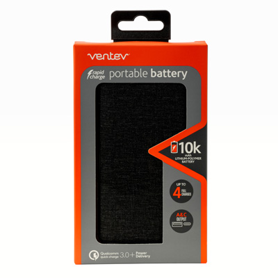 Ventev Portable Battery 10,000 mAh Portable Charger Power Bank - Main Image