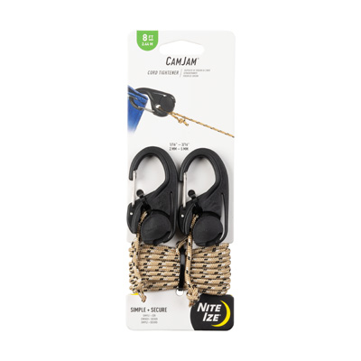 Nite Ize CamJam Cord Tightener 2 Pack with 8 ft. Rope
