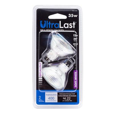 UltraLast 35W MR16 1.88 Inch Soft White Halogen Bulb - 2 Pack