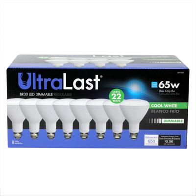 UltraLast 65 Watt Equivalent BR30 4000K Cool White Energy Efficient LED Light Bulb - 8 Pack - Main Image
