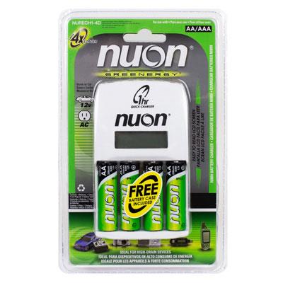 Nuon AA Rechargeable NiMH 1HR Charger with 4 Pack AA Batteries