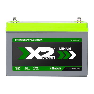 X2Power 12V 125Ah Marine Lithium Iron Phosphate (LiFePO4) Deep Cycle Battery with Bluetooth