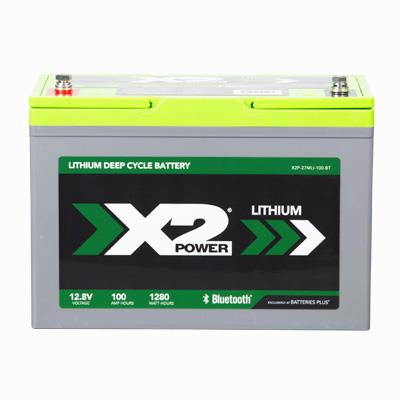 X2Power 12V 100Ah Marine Lithium Iron Phosphate (LiFePO4) Deep Cycle Battery with Bluetooth
