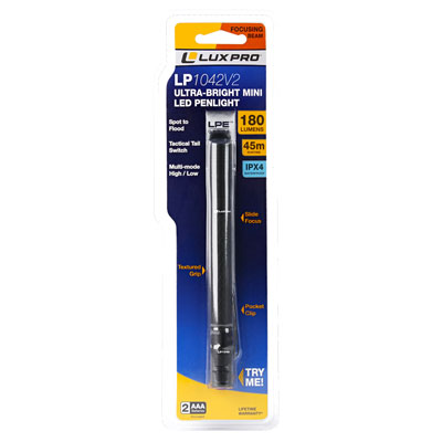 LuxPro LP1042V2 180 Lumen AAA LED Pen Light Flashlight