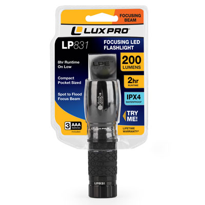 LuxPro 290 Lumen LED Focusing Flashlight - Assorted Colors
