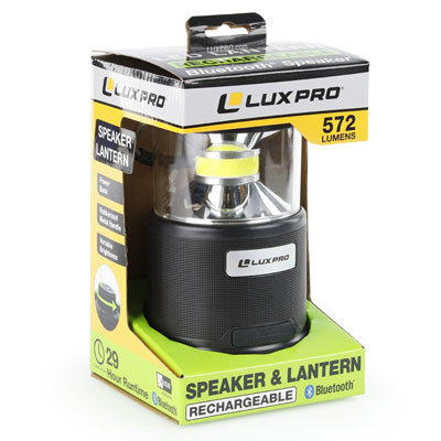 LUXPRO LP1530 Rechargeable 572 Lumen Lantern with Bluetooth Speaker