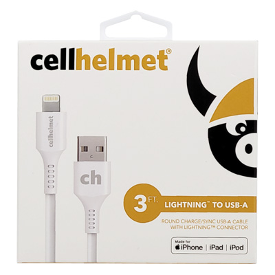 cellhelmet USB-A to Lightning Connector Cable - white 3 ft.