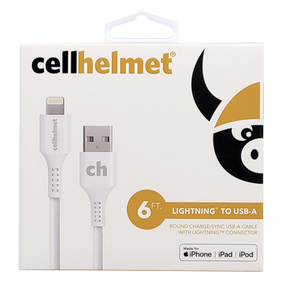 cellhelmet USB-A to Lightning Charging / Syncing Cable - White 6ft