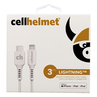 cellhelmet USB-C to Lightning Connector Cable - white 3 ft.