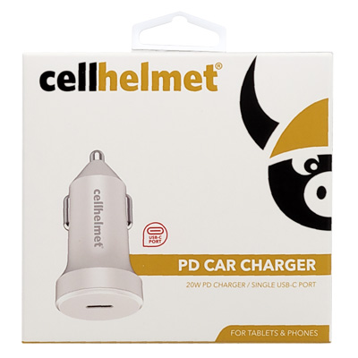 cellhelmet 20W PD USB-C Car Charger Plug Adapter - White - Main Image