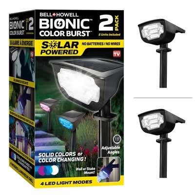 Bell + Howell Bionic Color Burst Solar Powered Landscape LED Lights - 2 Pack