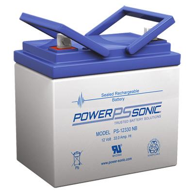 Power Sonic 12V 33Ah Battery with F2/T2 Positive & F1/T1 Negative Terminals