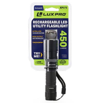 LuxPro Pro Series 450 Lumen Rechargeable LED Utility Flashlight