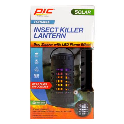 PIC Solar Powered Bug Zapper Insect Killer Lantern